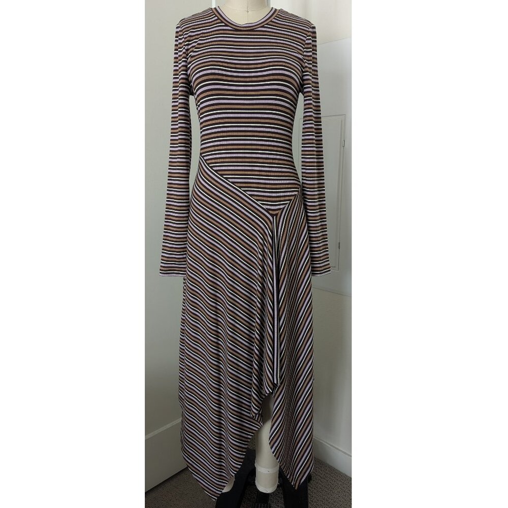 BCBGMAXAZRIA Striped Knit Long Sleeve Dress Size S